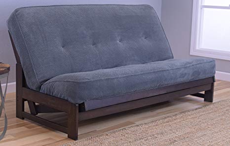 Kodiak Aspen Futon Set with Reclaim Mocha Finish, Marmont Thunder, Full