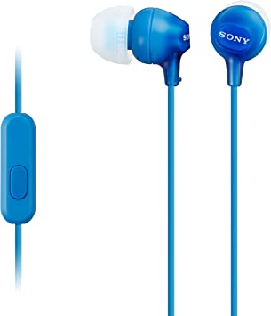 Sony MDR-EX15AP Earphones with Smartphone Mic and Control - Blue