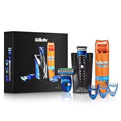 Gillette Fusion All Purpose Men's Styler Gift Set,   Fusion Hydrating Men's Shaving Gel   3 Combs