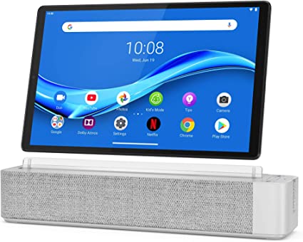 Lenovo Smart Tab M10 Plus, 10.3" Android Tablet, Alexa-Enabled Smart Device, Octa-Core Processor, 128GB Storage, 4GB RAM, Plantinum Grey, ZA6M0013US, Silver