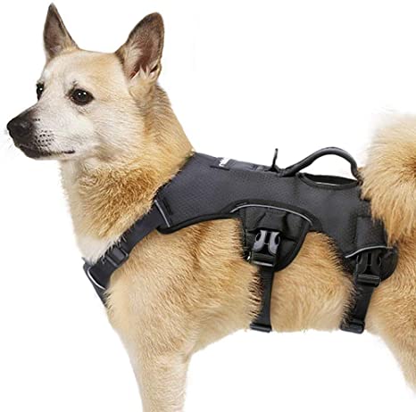 rabbitgoo Large Dog Harness with Handle for Lifting, No Pull and Adjustable Padded Heavy Duty Vest Harness for Dogs Easy Control, Outdoor Pet Vest with Reflective Stripe for Walking and Training, Medium