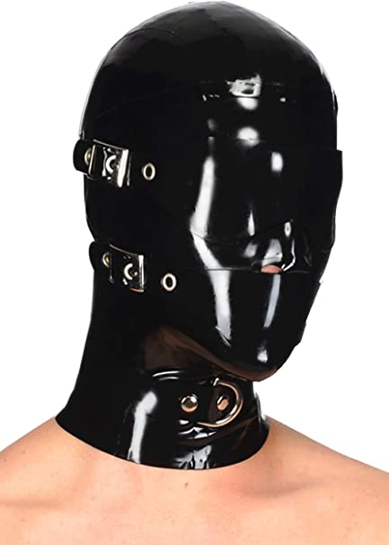 Latex Hood Rubber Full Face Blinder Detachable Cover Eye Mouth Mask Customized 0.4MM