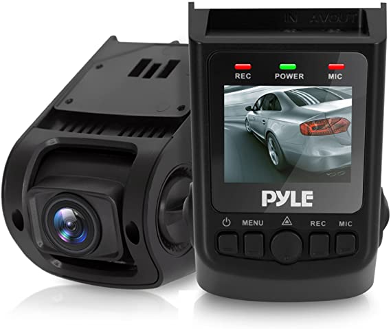 Pyle Dash Cam Rearview Monitor - DVR 1.5” Digital Screen Rear View Camera Video Recording System in Full HD 1080p w/ Built in G-Sensor Parking Monitor & 32gb Memory Card Slot Support