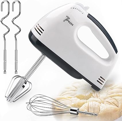 Hand Mixer, Electric Cake Whisk Food Mixer for Baking Self-Control/Turbo Boost   4 Stainless Steel Accessory Food Beater for Cake Bread