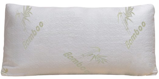 Bamboo Pillow - Firm Shredded Memory Foam - Stay Cool Removable Cover With Zipper - Hotel Quality Hypoallergenic Pillow Relieves Snoring Insomnia Asthma Neck Pain TMJ and Migraines King