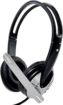 iMicro IMME282 USB Dual Headset with Adjustable Microphone Noise Cancelling and Volume Control, Wired Headphone for PC, Laptop and Computer