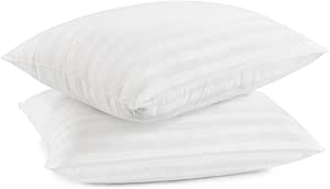 Serta Won't Go Flat King Size Set of 2 Down Alternative Bed Pillows, Extra Life Foam Core with Medium Support, Perfect for Back, Stomach or Side Sleepers, White 2 Count