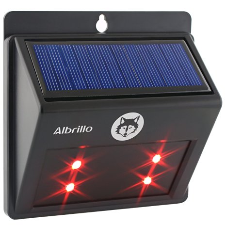 Albrillo Solar Powered Predator Deterrent Light Nocturnal Pest Animal Repellent Control Outdoor Sensor Night Lamp (New Upgrade)