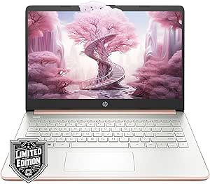 HP 14" HD Laptop | Back to School Limited Edition with 1 Year Microsoft 365 | Intel Quad-Core Processor | Long Battery Life | w/WOWPC Bundle | Windows 11 (Rose Gold, 8GB RAM | 640GB Storage)