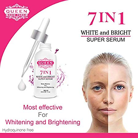 7in1 White and Bright Super Serum-with Tranexamic, Alpha arbutin, Glutathione, Hyaluronic Acid and Vitamin C-Maximum Strength-Dark Spots,Hyper-pigmentation, Melasma and Sun Damage (1 Bottle)