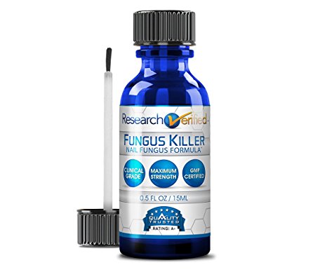 Research Verified Nail Fungus Killer - #1 Nail Fungus Treatment on the Market - 100% Natural - with Undecylenic Acid - The Best Solution for Eliminating Nail Fungus - 1 Bottle (1 Month Supply)
