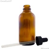 Amber Glass Bottles with Glass Droppers - 2 Each - 4 Oz Capacity