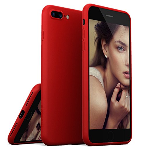 iPhone 7 Plus Case, Moduro [MINIMALIST SERIES] Full Coverage Ultra Thin [1.0mm] Slim Fit TPU Case for iPhone 7 Plus (Matte Red)