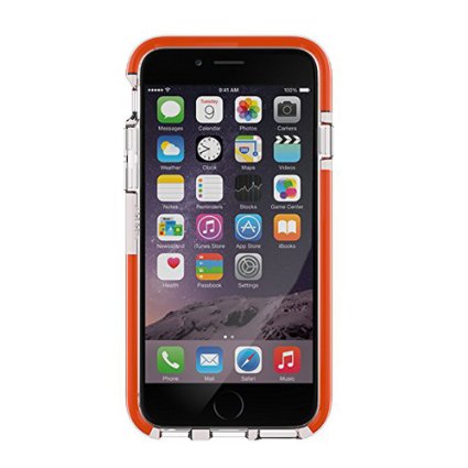 Tech21 iPhone 6 6S Case - Classic Check - TPU Formula and Best Protection (Clear / Orange)