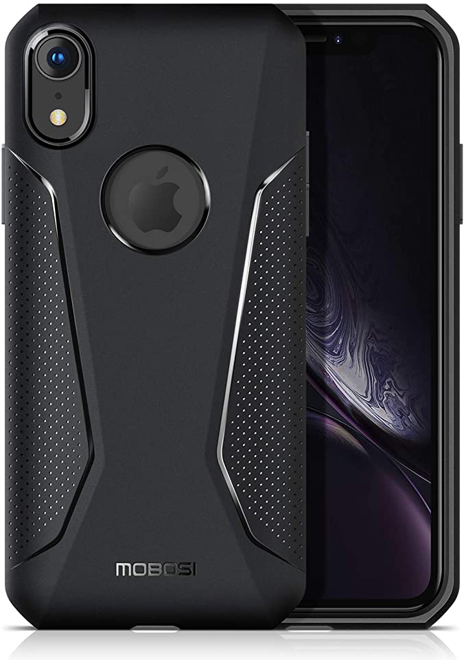 MOBOSI Net Series iPhone XR Case 6.1 inch (2018), Anti Slip Slim Lightweight Shockproof Drop Protection Hybrid Matte Soft Phone Cover for iPhone 10xr, Black