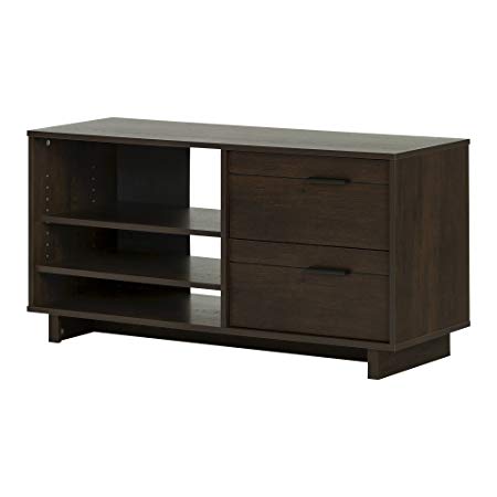 South Shore Fynn TV Stand with Drawers for Tv up To 55'', Brown Oak