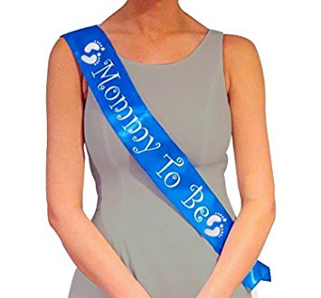 Blue Mommy To Be Sash - Baby Shower Decorations gift for Boy