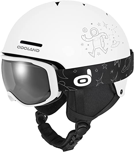 Odoland Kids Ski Helmet, Snow Helmet with Ski Goggles, Shockproof, Windproof, Safety Snow Sports Helmets and Protective Goggles for Boys Girls and Youth