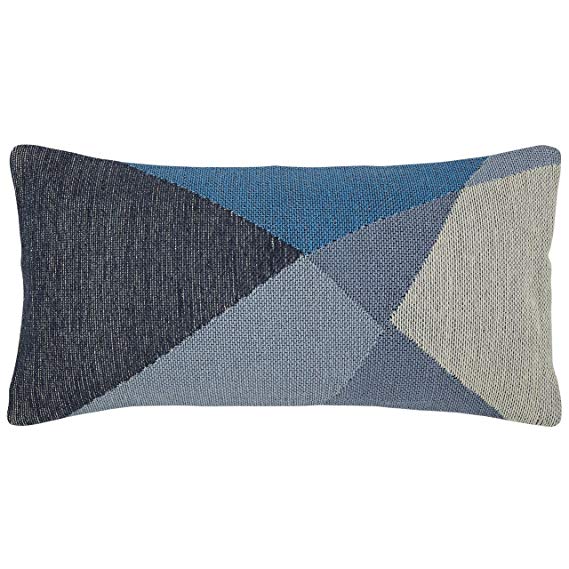 Rivet Modern Geometric Throw Pillow - 12 x 24 Inch, Blue