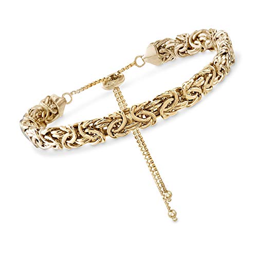 Ross-Simons 18kt Gold Over Sterling Silver Byzantine Bolo Bracelet