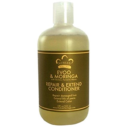 Nubian Heritage Extra Virgin Olive Oil and Moringa Conditioner, 12 Fluid Ounce