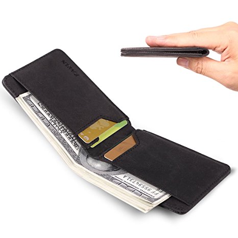 Front Pocket Wallets for Men RFID Blocking Slim Bifold Leather Minimalist Card Case Pabin