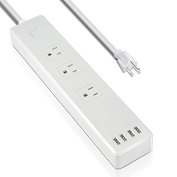 Etekcity 3-Outlet Power Strip Surge Protector with 6A 4 USB Charging Ports and 6-Foot Power