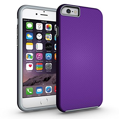 iPhone 6S Plus Case,Airsspu [Premium Texture] Dual-Layer [Rugged PC   ShockProof Bumper] Slim Fit Protective Cases Cover for iPhone 6S Plus/6 Plus (Purple)