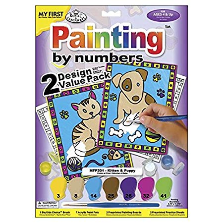 Royal & Langnickel My First Painting by Number Kitten and Puppy Designed Painting Set (Pack of 2)