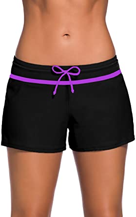 Dokotoo Womens Wide Waistband Swimsuit Bottom Mini Shorts Swimwear(S-XXXL)