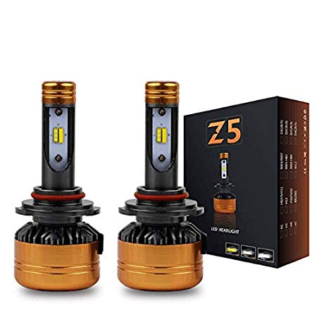 Promax Z5 LED Headlight Bulbs Automatic Tri-Color All-in-One Conversion Kit for Low beam foglight Size: 9006 (9005,H10,9055,HB3,HB4)-Color:Golden Yellow(3000K),Incandescent(4300K),Cool White(6000K)