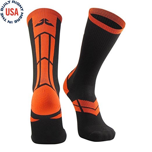 Epivive Velocity Athletic Crew Socks | For Football, Basketball, Lacrosse & Other Sports | For Kids, Men & Women, Made in the USA
