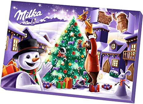 Milka Advent Calendar containing a Mix of Milk Chocolate crème Filled Figures 200g
