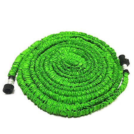 KLAREN 75 Foot Expanding Garden Water Hose Durable Double Layer Latex Core Design Expandable Flexible and Lightweight For Home Use Car Wash Green New