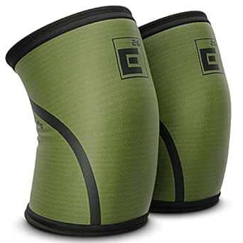 6mm Knee Sleeves for Weightlifting (Sold as a Pair) - Durable Compression Sleeve for Support and Mobility - Knee Brace for Functional Fitness, Squats, Deadlift (Large, OD Green)