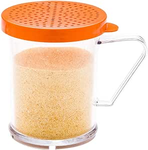 10 oz Clear Plastic Dredge Spice Shaker - Restaurant Style - Polycarbonate - Rose Medium Lid - Seasoning, Sugar, Spice Shaker - 1ct Box - RW Base - Restaurantware (RWP0496)