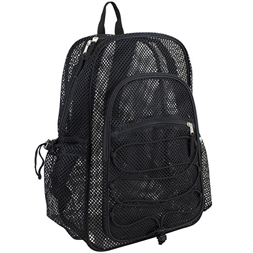 Eastsport XL Semi-Transparent Mesh Backpack with Comfort Padded Straps and Bungee