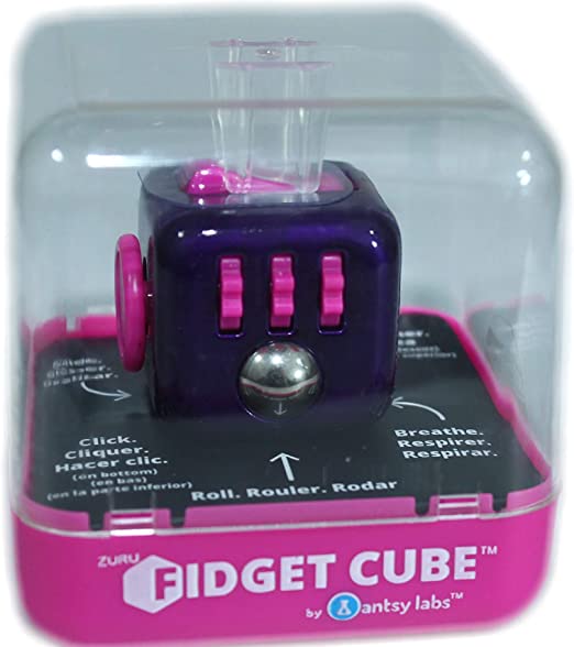 ZURU Fidget Cube by Antsy Labs - Custom Series (Glitter Purple) Purple Fidget Cube with Pink Accents