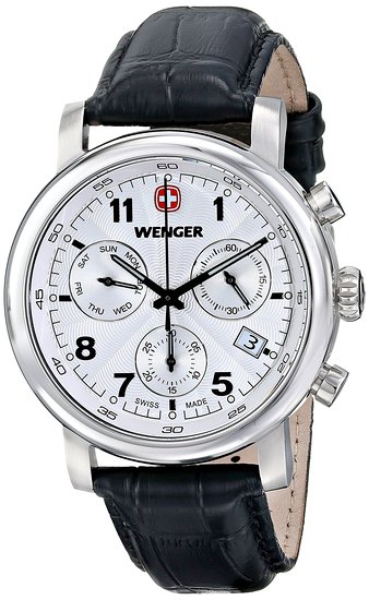 Wenger Men's 01.1043.105 Urban Classic Stainless Steel Watch with Textured Band
