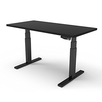 Flexispot 71"W Height Adjustable Desk Frame Electric Sit Stand Desk Base Home Office Stand up Desk (Black   Black)