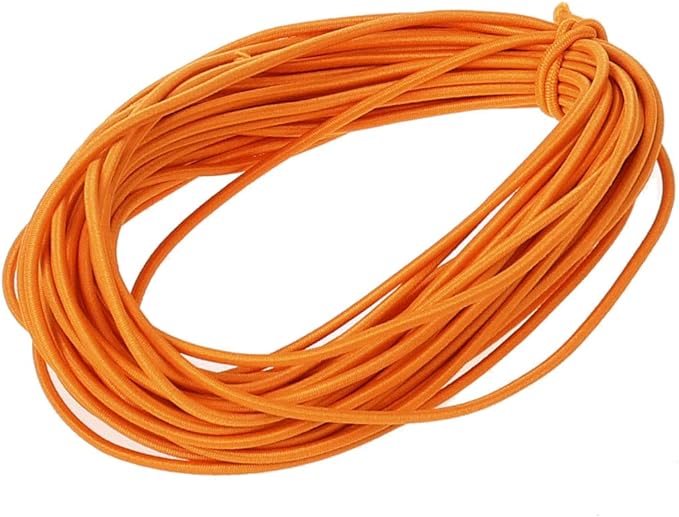 Usew 2 mm Heavy Round Elastic Cord,10 Yards (Orange)