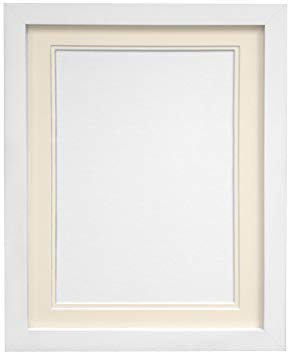 FRAMES BY POST H7 Picture, Photo and Poster Frame, Wood, White with Ivory Double Mount, 30 x 20 Inch Image Size A2