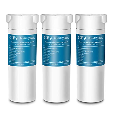 Crystala Filters Compatible with GE XWF Water Filter, Replacement for GE SmartWater Refrigerator Water Filter, (3 Pack)