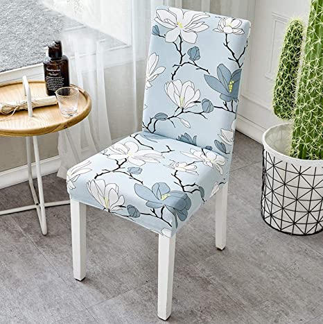 TONY STARK Chair Cover Polyester Spandex Removable, Washable, Folding Solid Chair Covers Slipcovers with Stretchy Fabric for Dining Room and Office Chair (Pack of 2, Sky Blue Fall Flower)