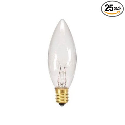 Replacement 7 watt 120 volt bulb for electric window candle lamp, 25 count