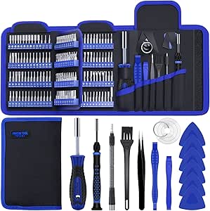 Kingsdun 170Pcs Precision Screwdriver Set with 156 Magnetic Driver Bits, Electronics Repair Tool Kit with Pry Tool Tweezer, Flat, Phillips, Pentalobe, Torx Screwdriver for Computer, PC, Laptop, Xbox