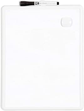 Contempo Magnetic 11" x 14" Dry Erase Board, White Frame, Magnet and Marker Included .1 Pack (White)