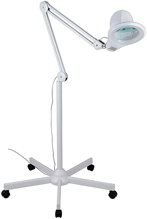 The Grinning Gargoyle WCN-0002 - Floor Standing Magnifier Lamp with Hands Free Daylight Adjustable Brightness LED Light for Reading, Hobbies and Craft (Floor Lamp)