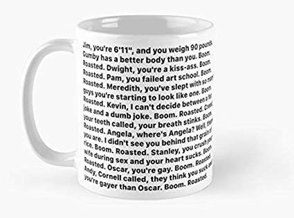 Michael Scott's Boom Roasted Speech Mug, Standard Mug Mug Coffee Mug - 11 oz Premium Quality printed coffee mug - Unique Gifting ideas for Friend/coworker/loved ones