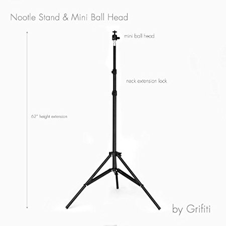 GRIFITI Nootle Stand with Mini Ball Head and Travel Case, Black